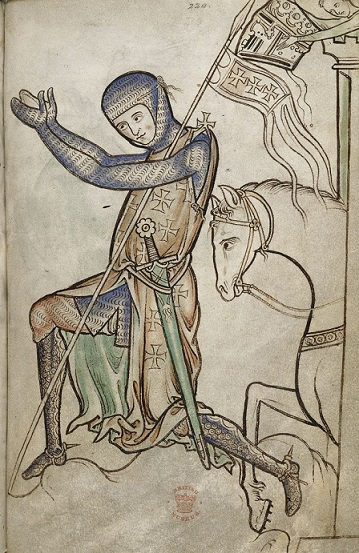 A knight in a posture of homage 