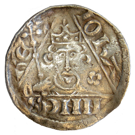 An Irish coin featuring the head of King John